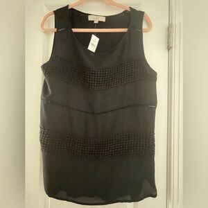 LOFT Black Sheath Scoop Neck Sleeveless